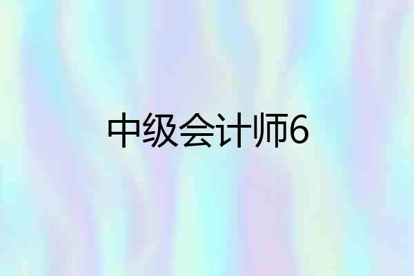 中级会计师6