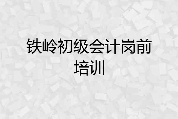 铁岭初级会计岗前培训