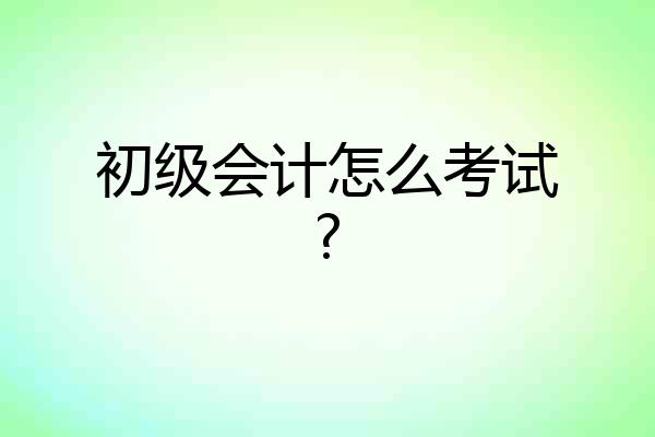初级会计怎么考试?