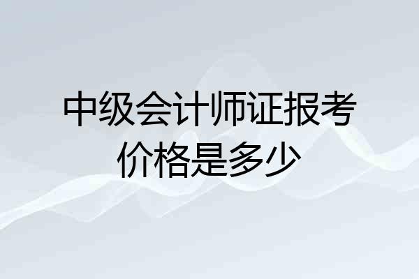 中级会计师证报考价格是多少