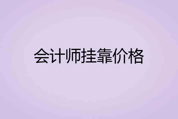 会计师挂靠价格