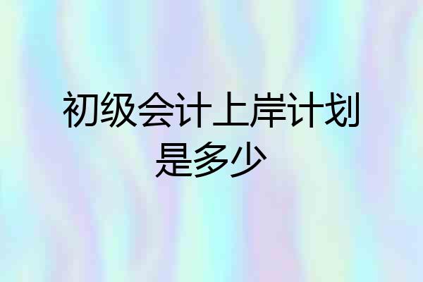 初级会计上岸计划是多少
