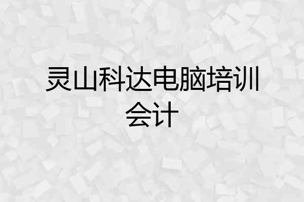 灵山科达电脑培训会计