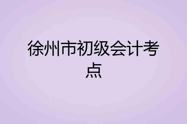 徐州市初级会计考点