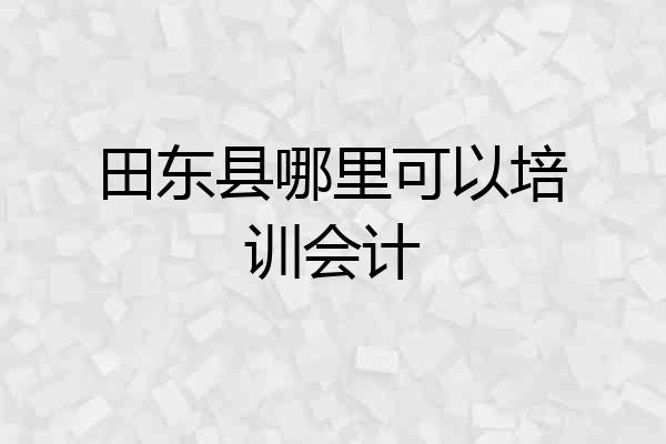 田东县哪里可以培训会计