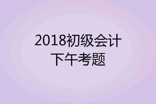 2018初级会计下午考题