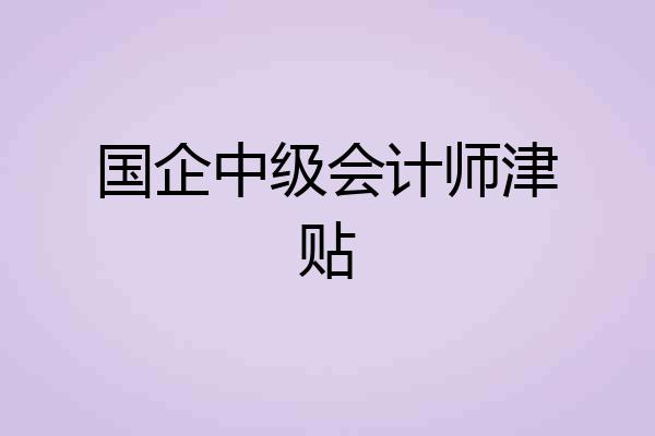 国企中级会计师津贴