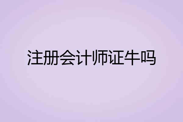 注册会计师证牛吗