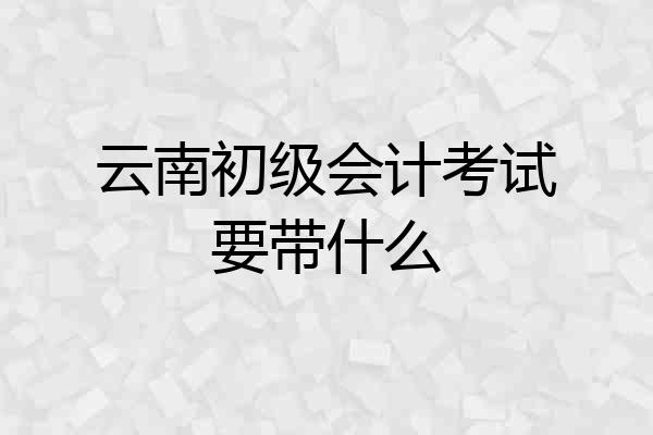 云南初级会计考试要带什么