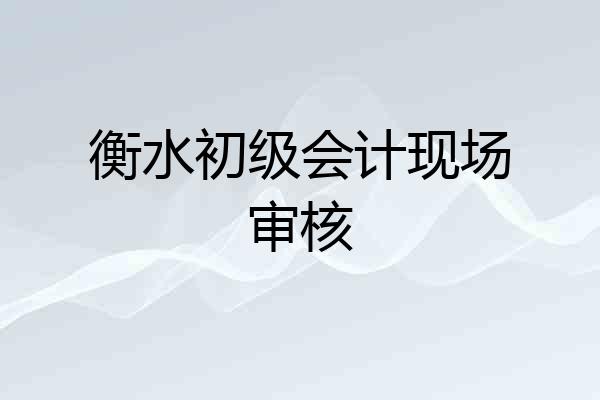 衡水初级会计现场审核