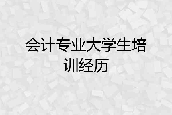 会计专业大学生培训经历