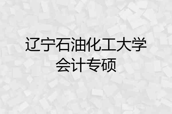 辽宁石油化工大学会计专硕