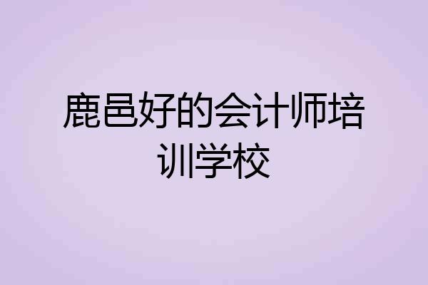 鹿邑好的会计师培训学校