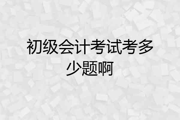 初级会计考试考多少题啊