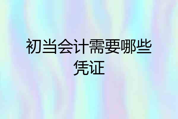 初当会计需要哪些凭证