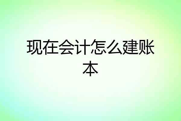 现在会计怎么建账本
