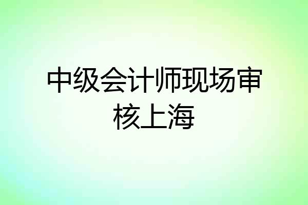 中级会计师现场审核上海