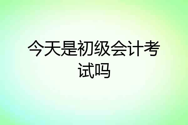 今天是初级会计考试吗