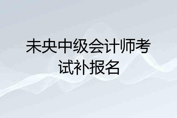 未央中级会计师考试补报名