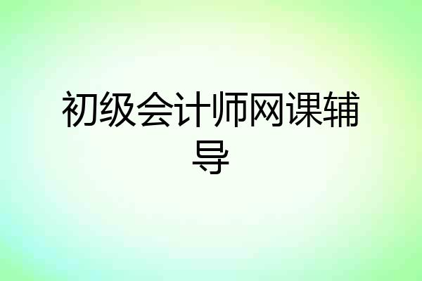 初级会计师网课辅导