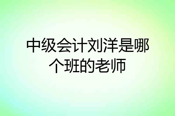 中级会计刘洋是哪个班的老师
