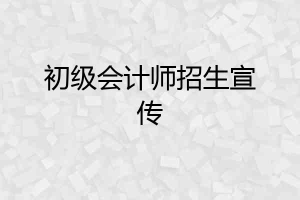 初级会计师招生宣传