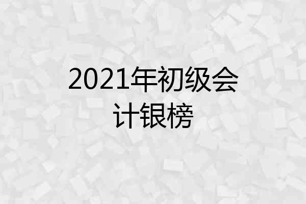 2021年初级会计银榜