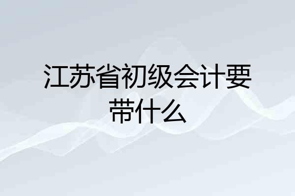 江苏省初级会计要带什么