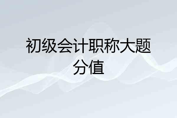 初级会计职称大题分值