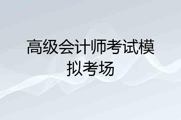 高级会计师考试模拟考场