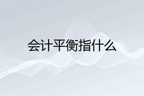 会计平衡指什么