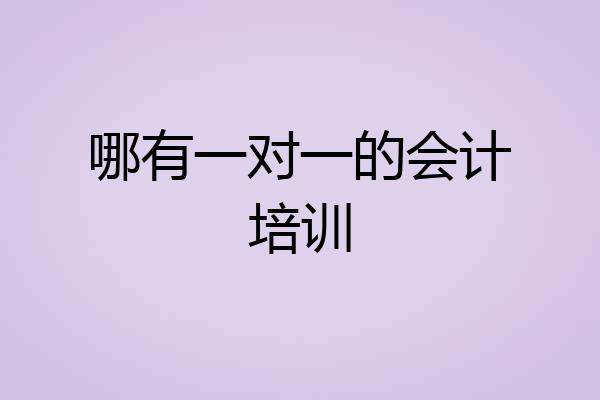 哪有一对一的会计培训