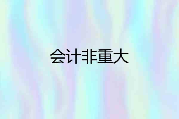 会计非重大