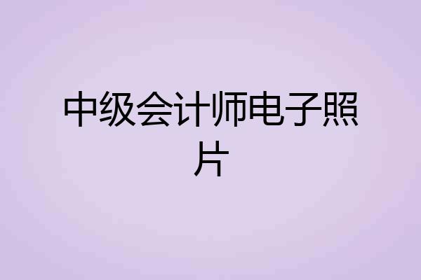 中级会计师电子照片