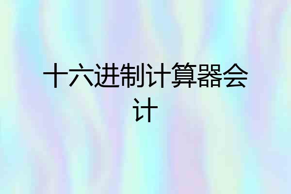 十六进制计算器会计