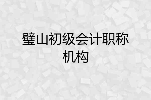 璧山初级会计职称机构