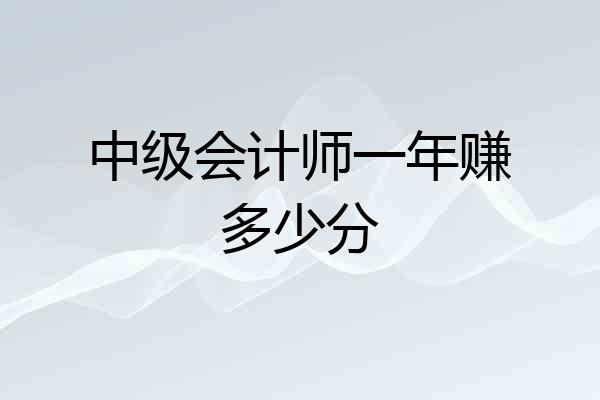 中级会计师一年赚多少分