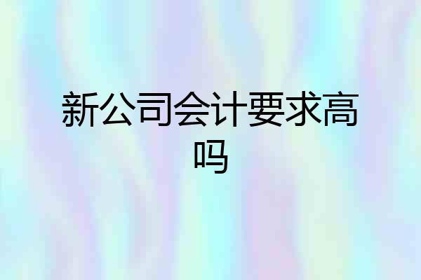 新公司会计要求高吗