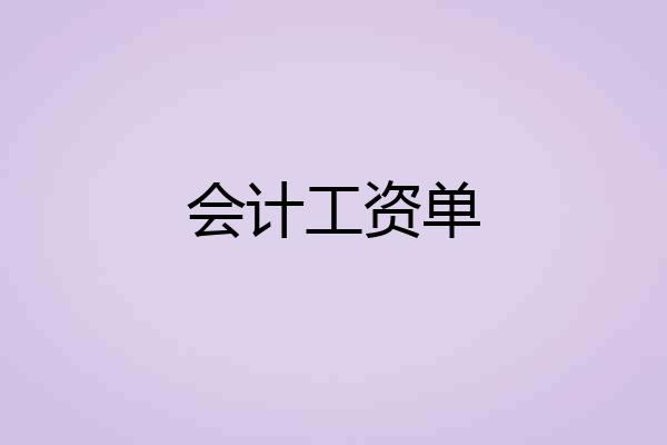 会计工资单