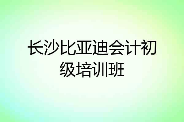 长沙比亚迪会计初级培训班