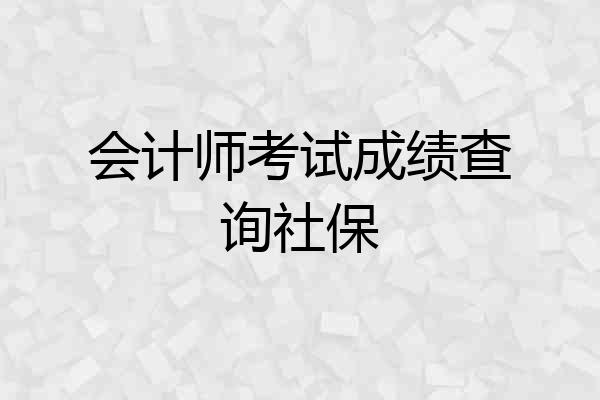 会计师考试成绩查询社保