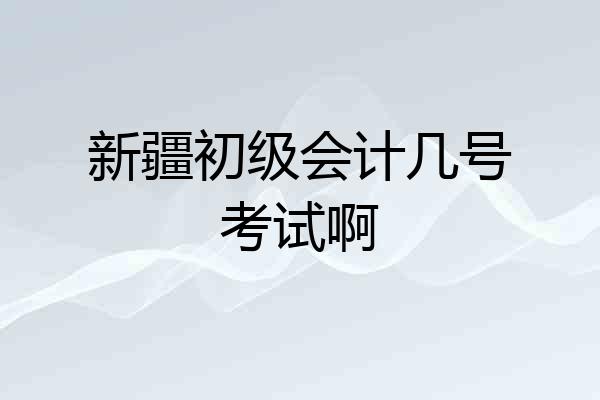 新疆初级会计几号考试啊