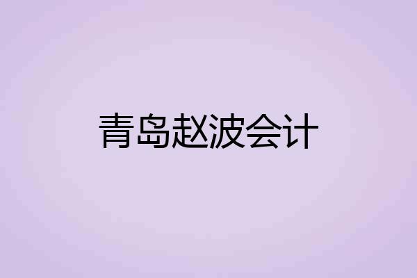 青岛赵波会计