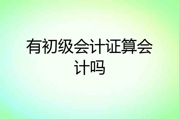 有初级会计证算会计吗