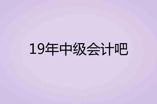 19年中级会计吧