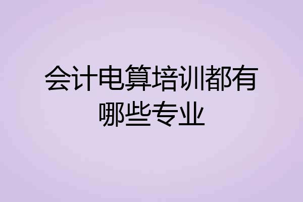 会计电算培训都有哪些专业