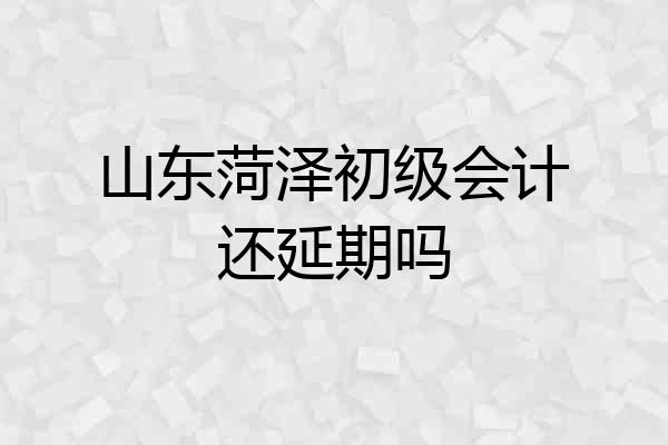山东菏泽初级会计还延期吗