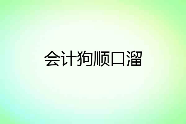会计狗顺口溜
