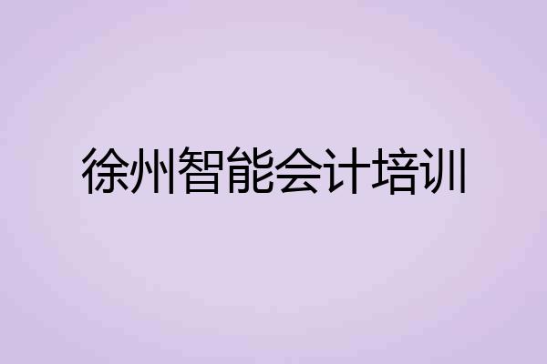 徐州智能会计培训