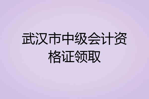 武汉市中级会计资格证领取